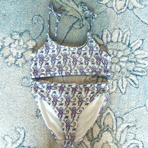 roller rabbit, lavender monkey bikini kids runs small